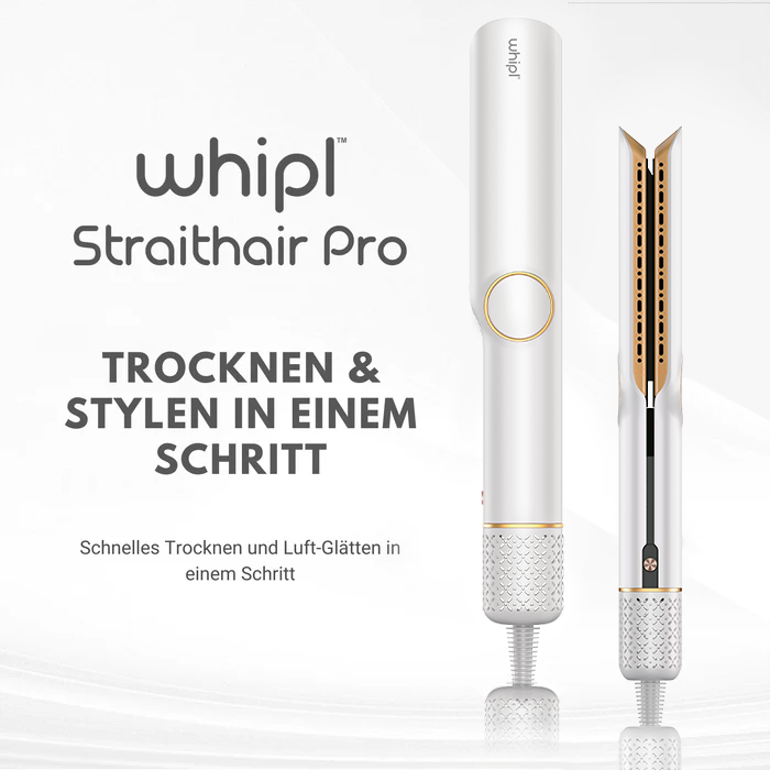 Whipl™ Straithair Pro: piastra ad aria e asciugacapelli AirPro GRATUITO con 5 accessori